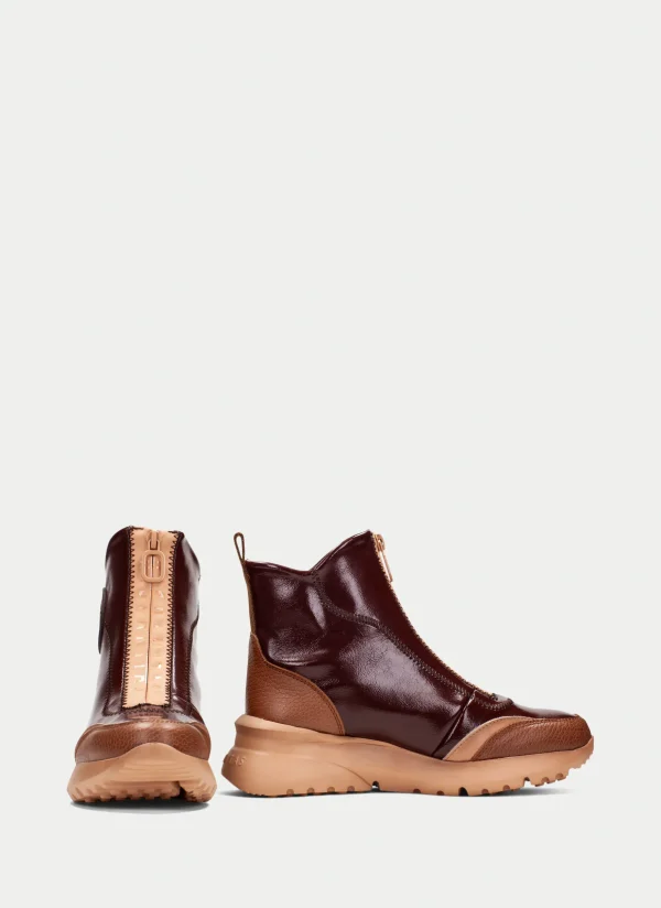Botin sport polinesia cuero-marrón
