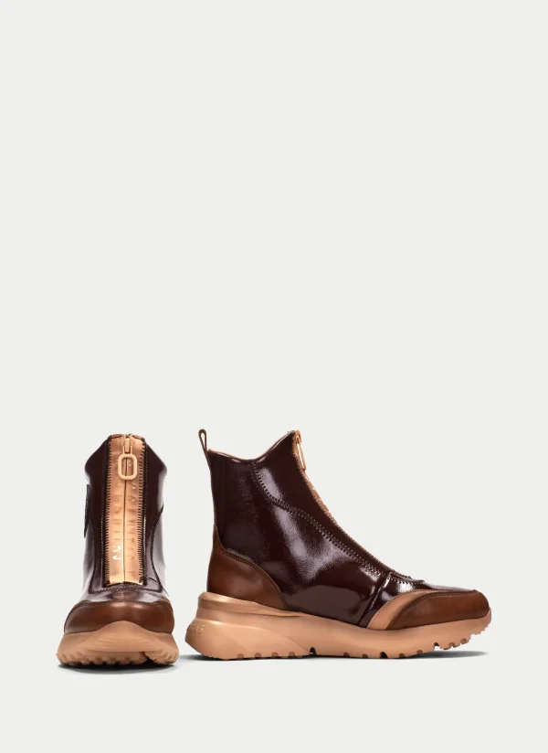 Botin sport polinesia cuero-marrón