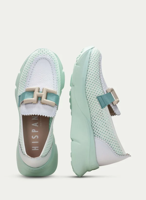 Mocasin Sport hawai blanco-aguamarina