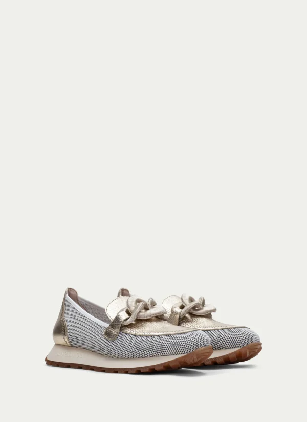 Mocasin Sport loira blanco-oro