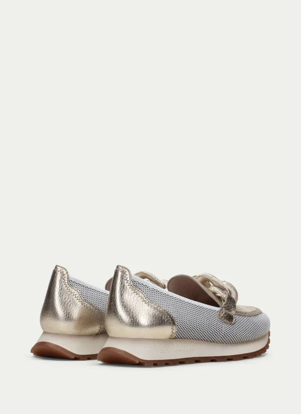 Mocasin Sport loira blanco-oro