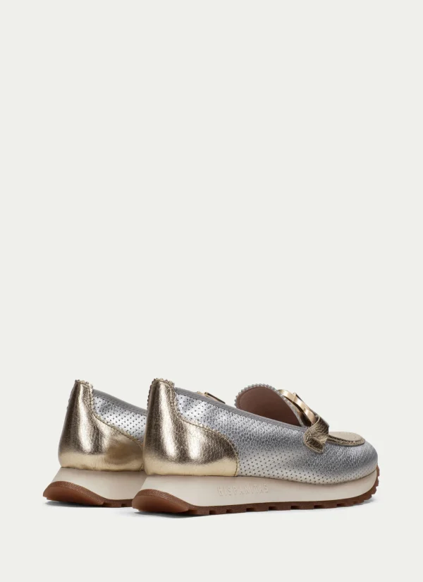 Mocasin Sport loira oro-plata