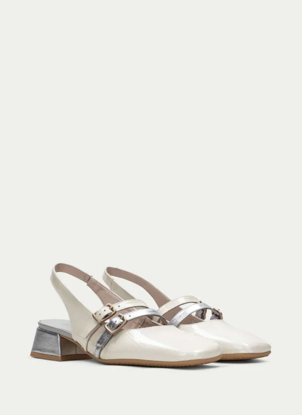 Zapato Plano aruba crema-plata