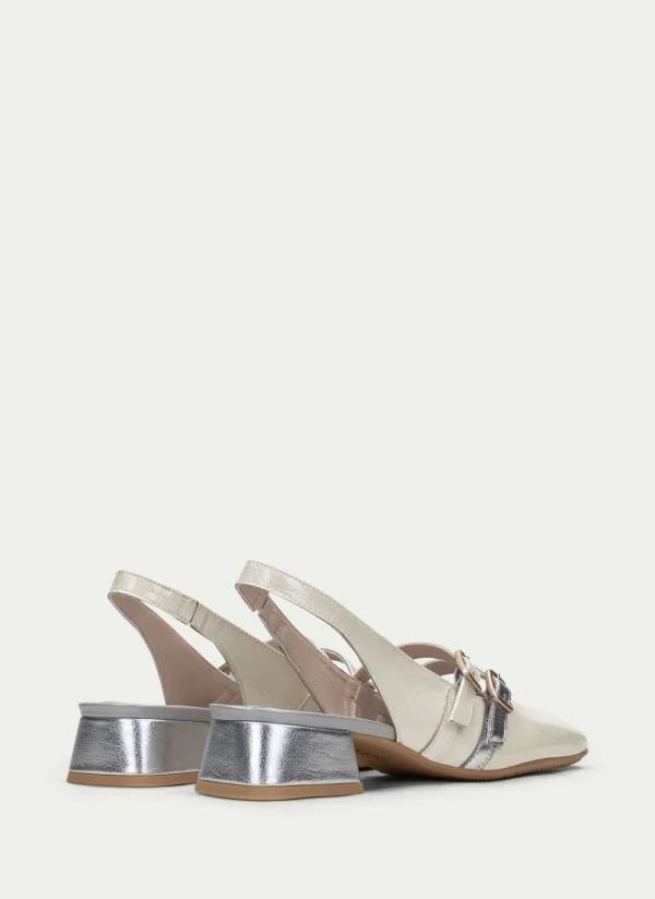 Zapato Plano aruba crema-plata