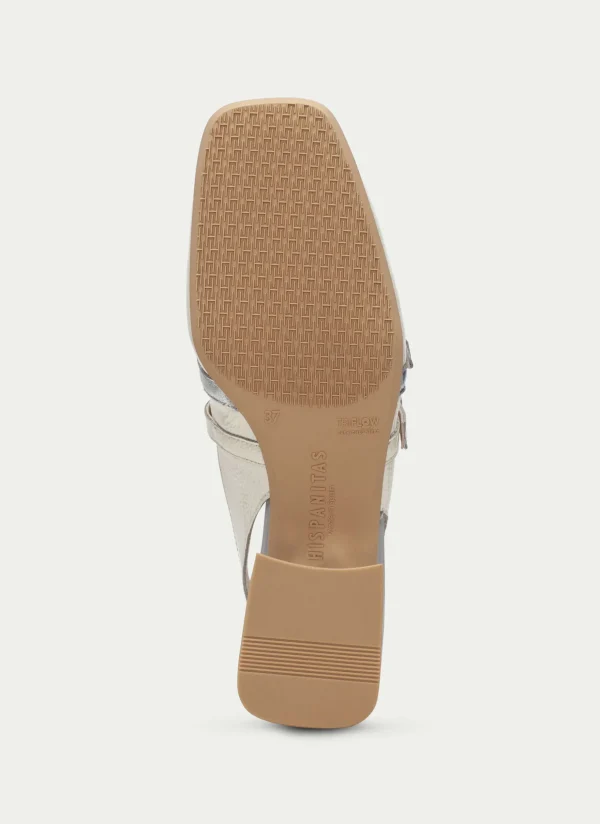 Zapato Plano aruba crema-plata