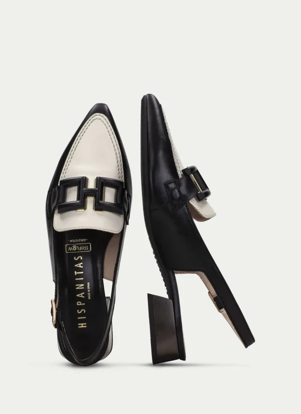 Zapato Plano dali negro-crema